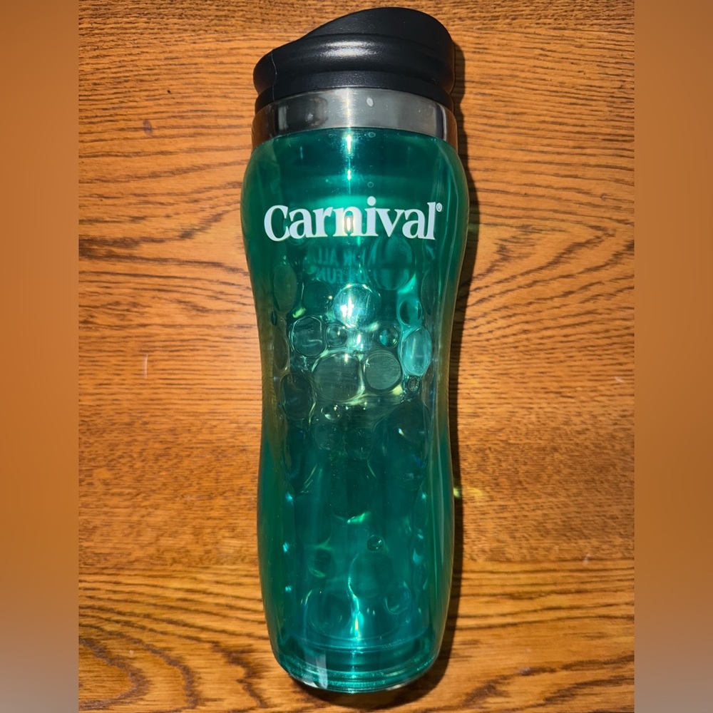 Carnival Cruise Line Insulated
Tumbler Cup Lid Green Blue Bubbles
14 Oz Hot/Cold